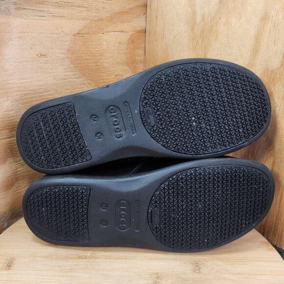 Crocs Mens Tummler Leather Slip Resistant Work Shoes Loafers - Picture 8 of 10